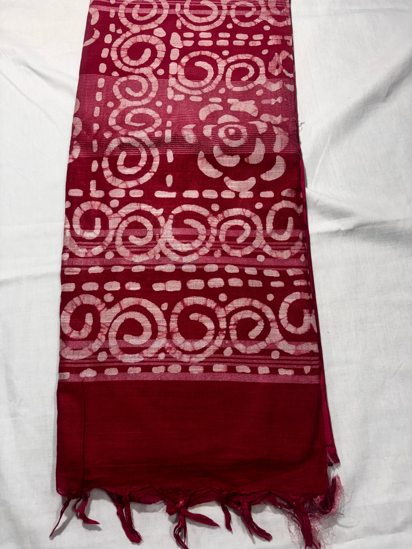 MAROON RED COTTON SAREE