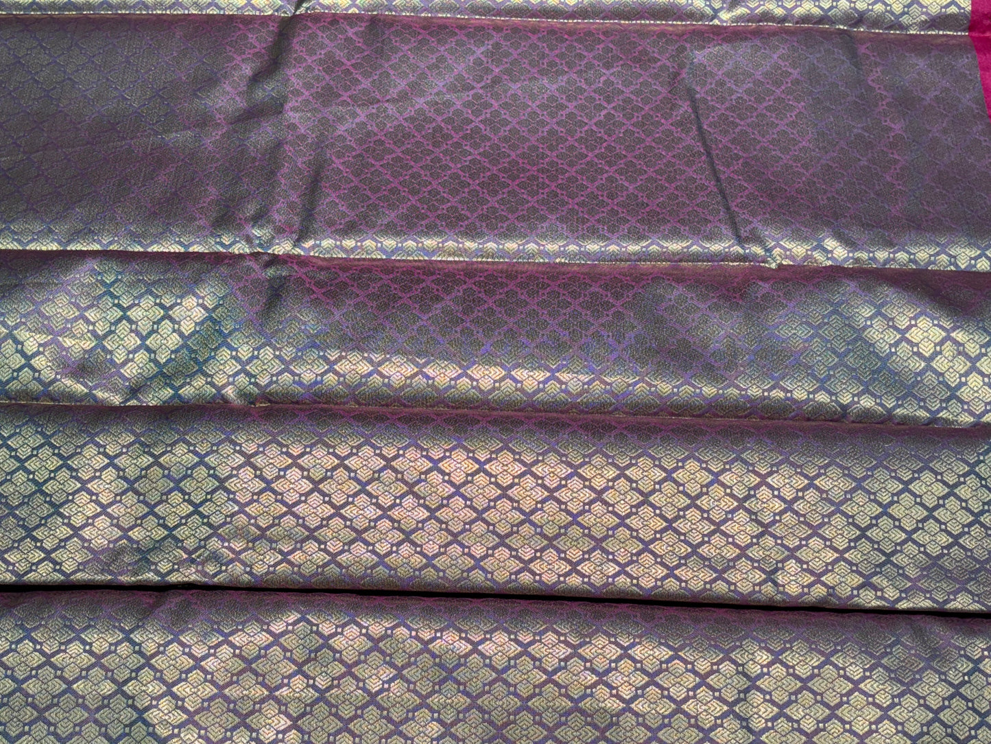 BLUE PINK BANARASI SEMI SAREE