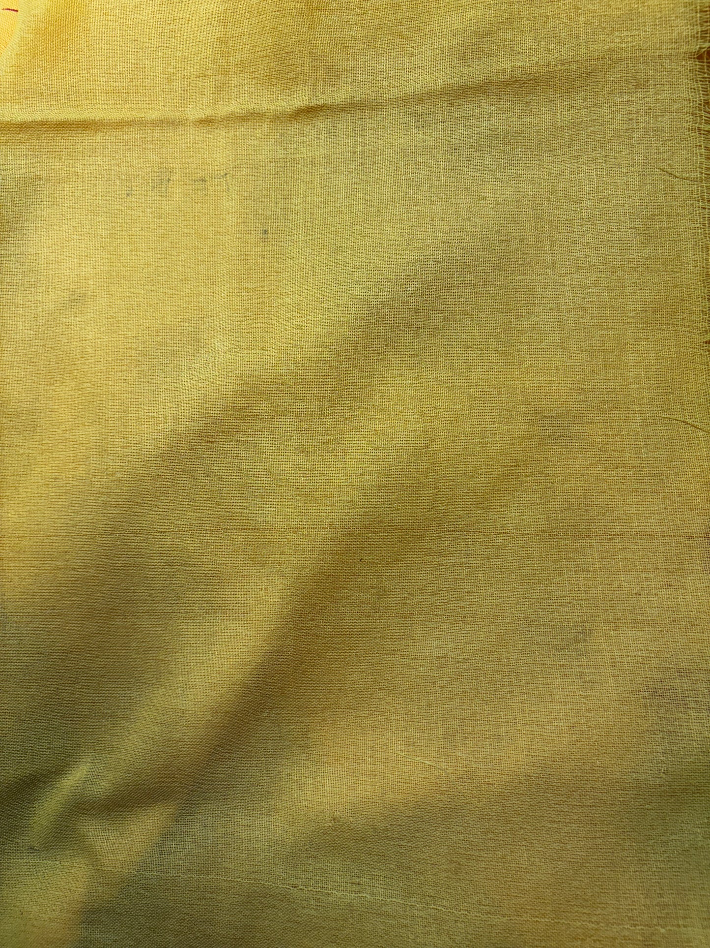 YELLOW RED KADHI COTTON SAREE