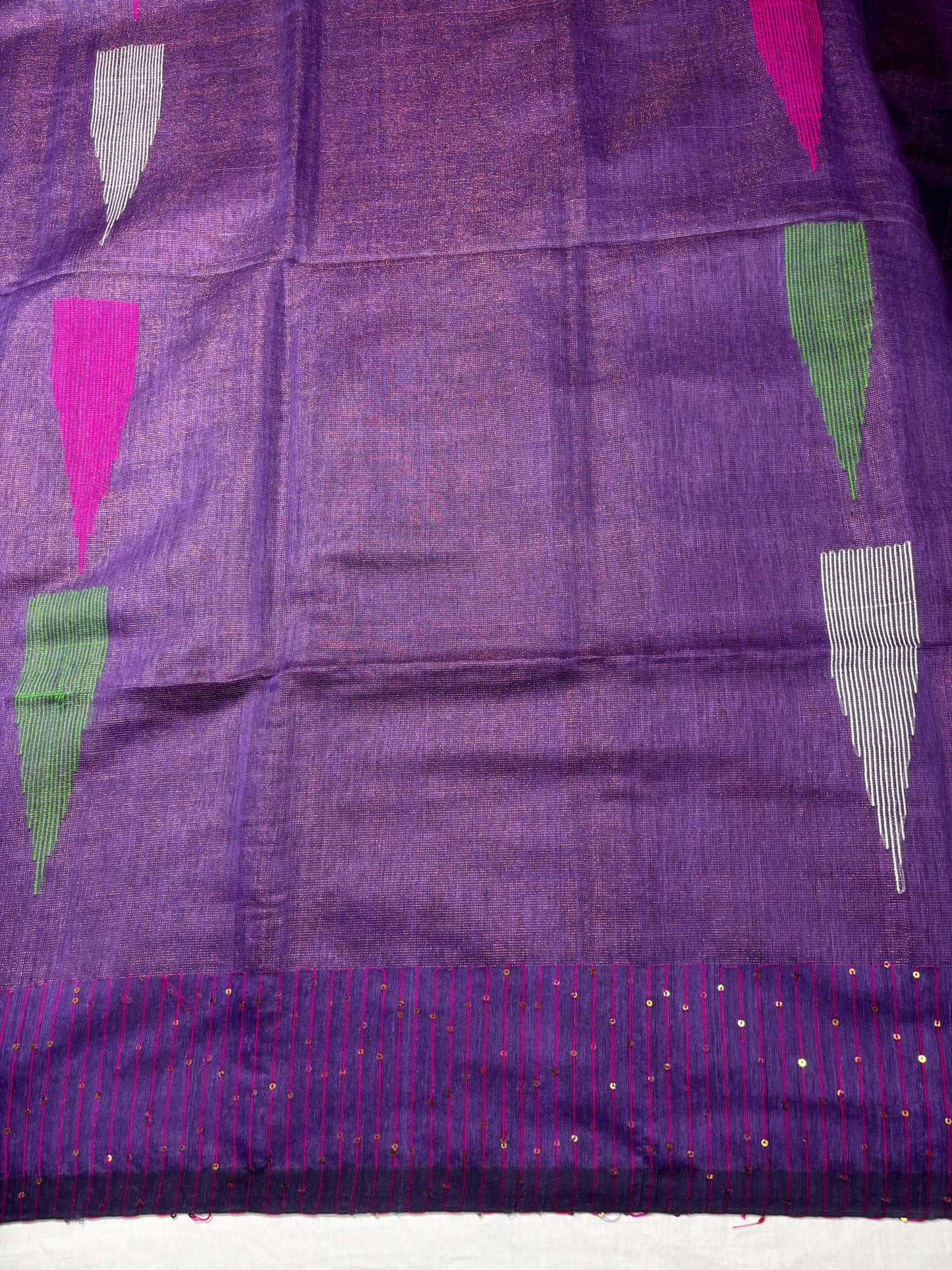 PURPLE LINEN TISSUE SAREE
