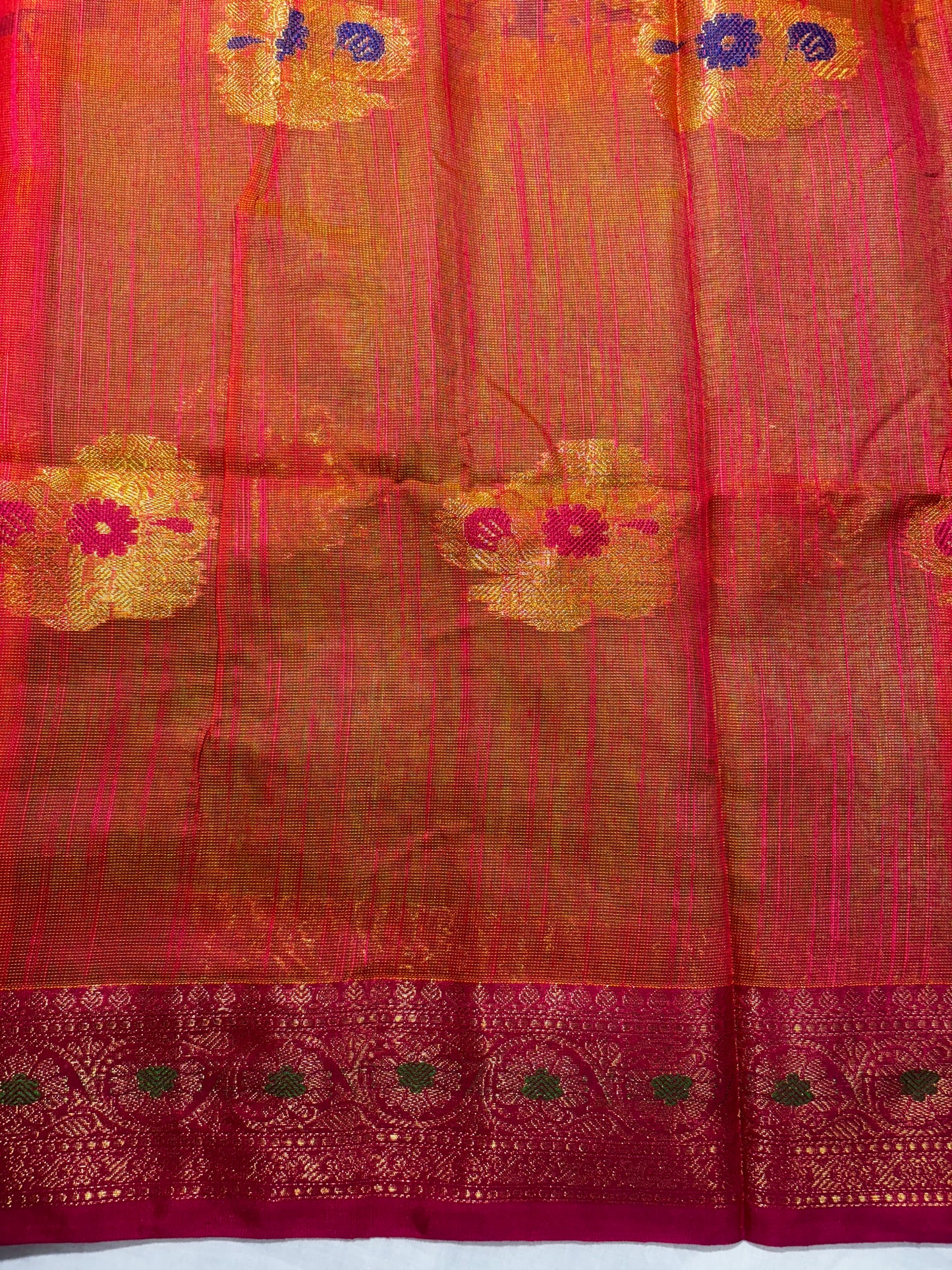 RAMA GREEN LINEN TISSUE SAREE