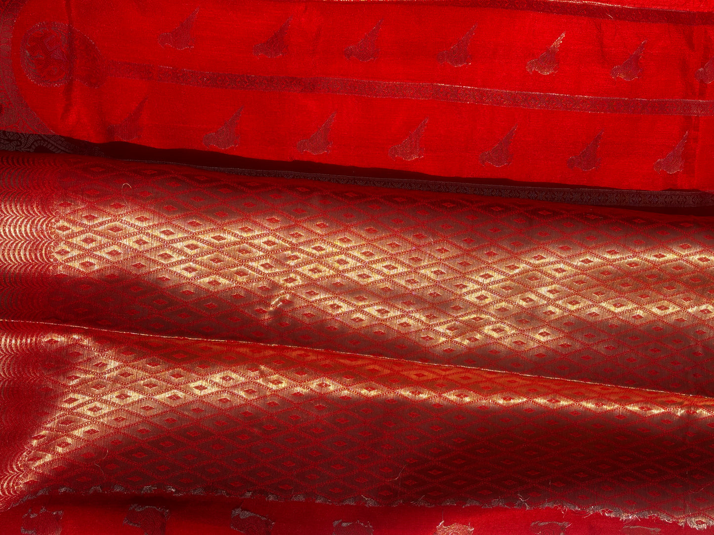 RED CHINIYA SILK SAREE