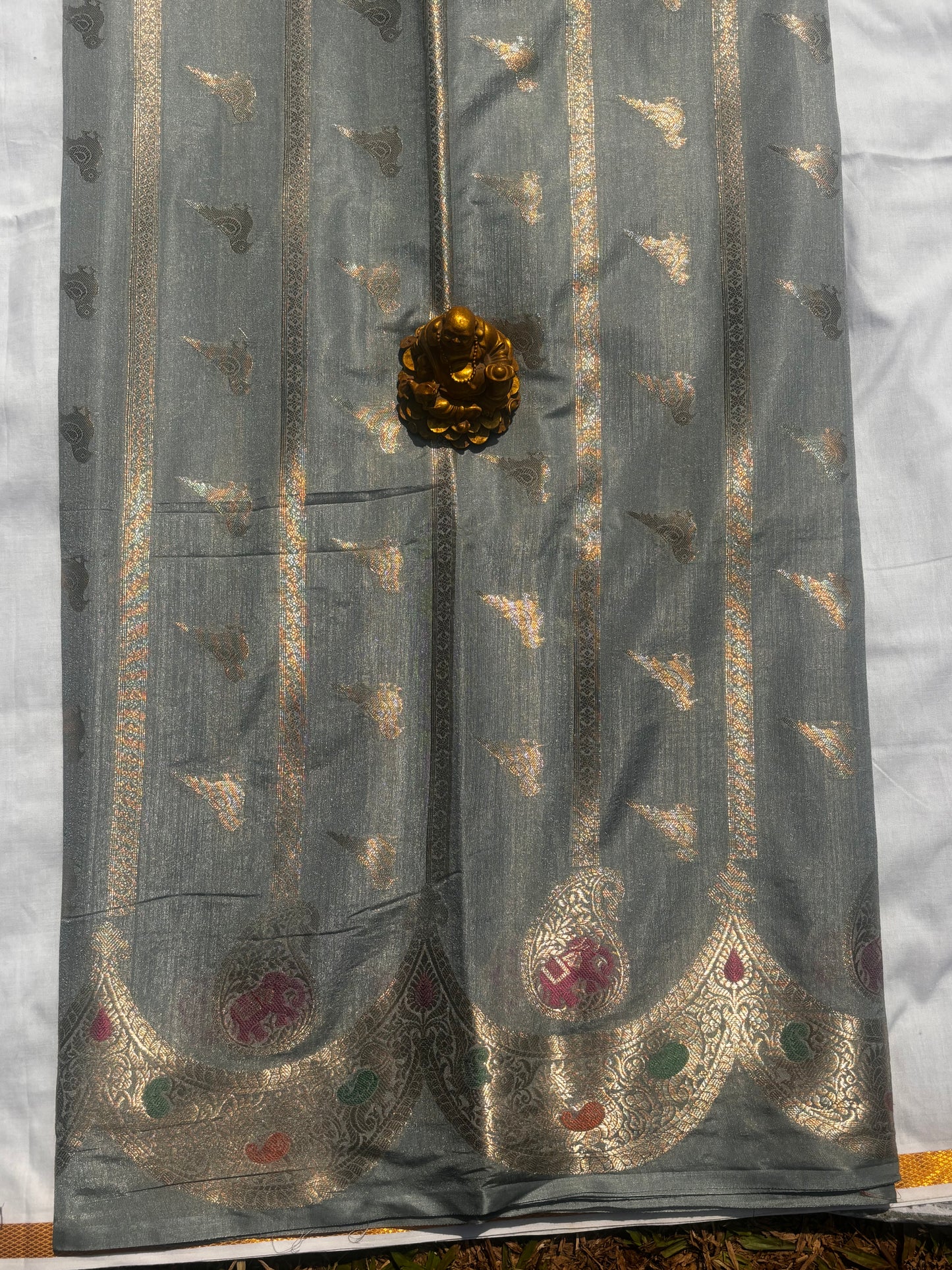 GREY CHINIYA SILK SAREE