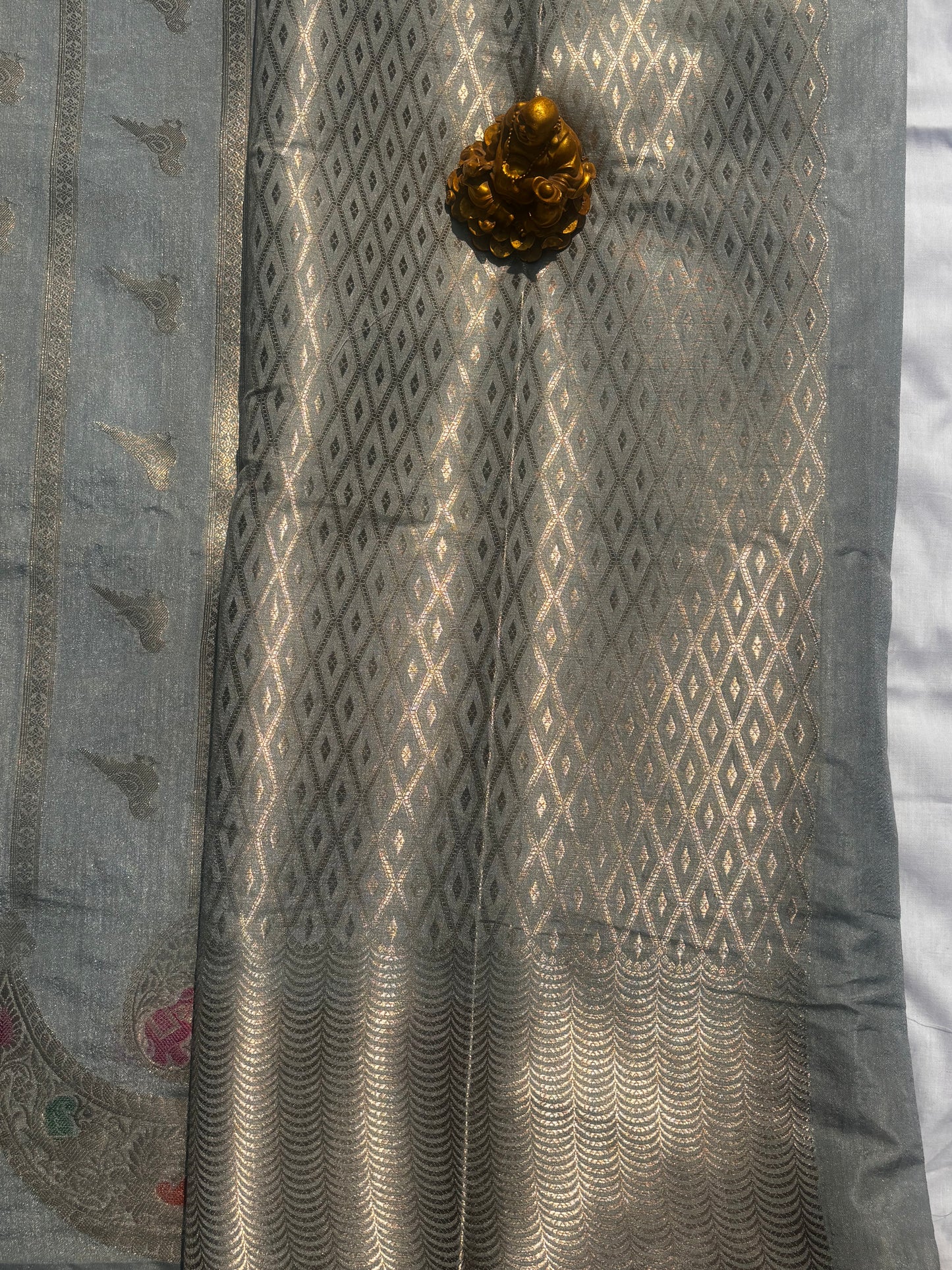 GREY CHINIYA SILK SAREE