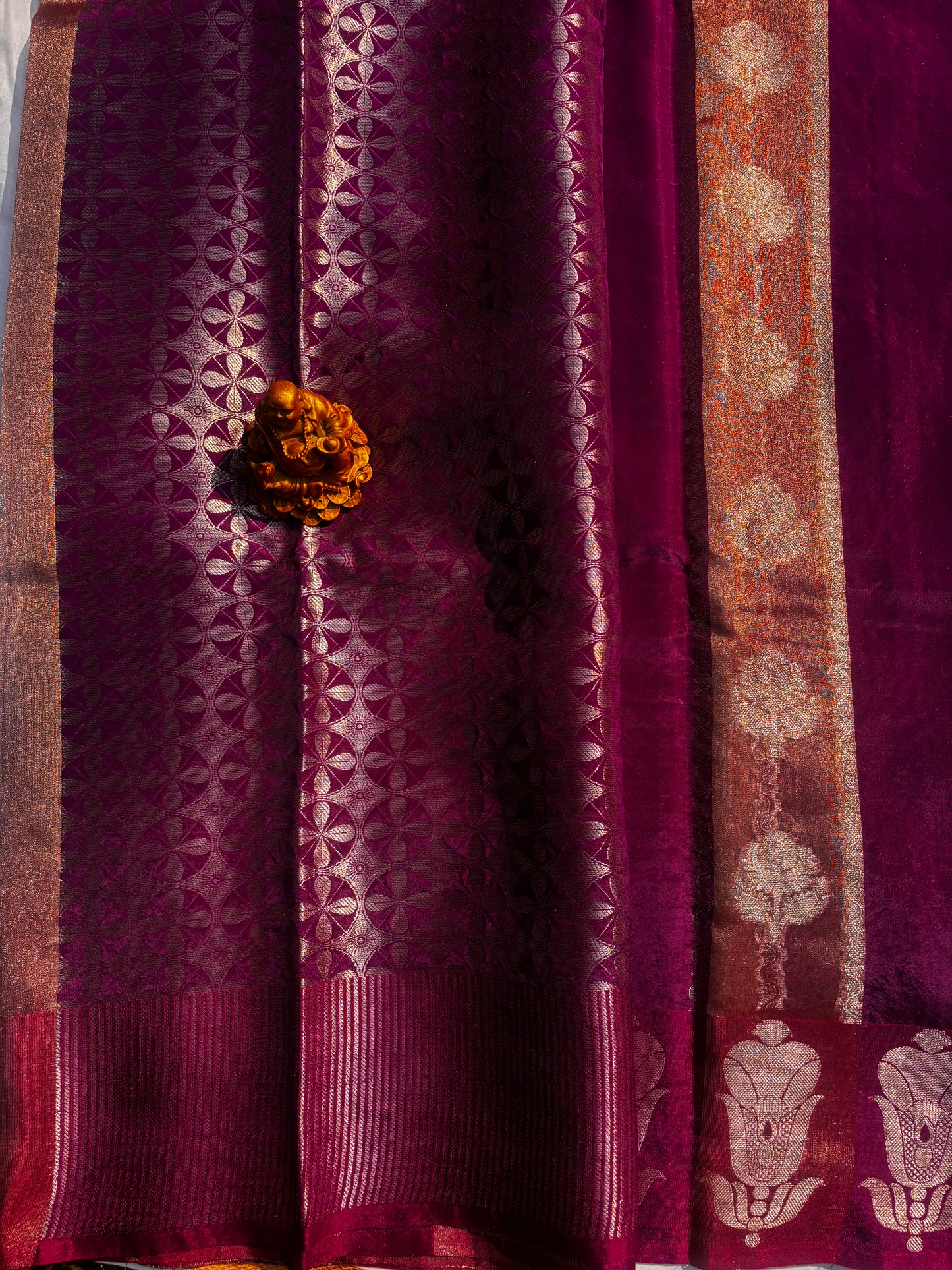 MAROON CHINIYA SILK TISSUE SAREE