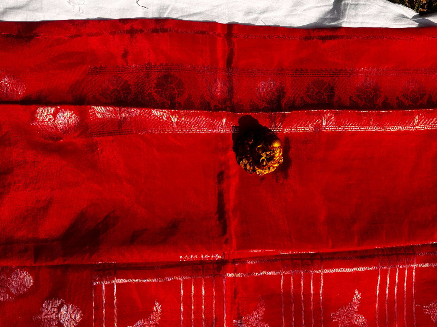 RED CHINIYA SILK CHECKS SAREE