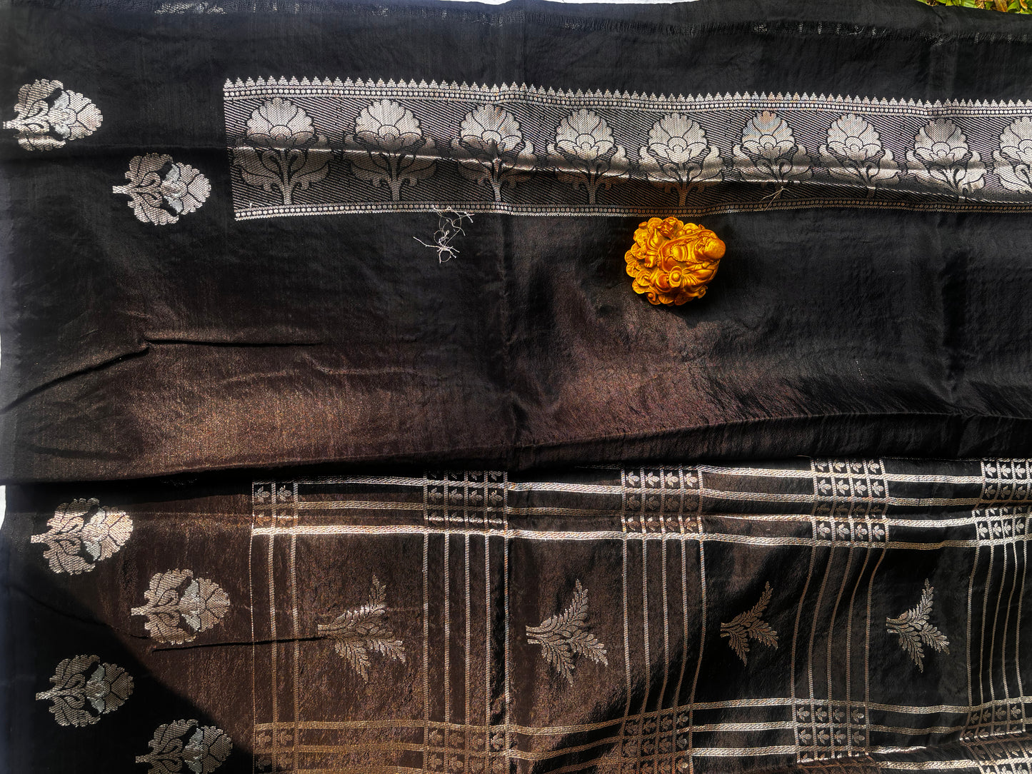 BLACK CHINIYA SILK CHECKS SAREE