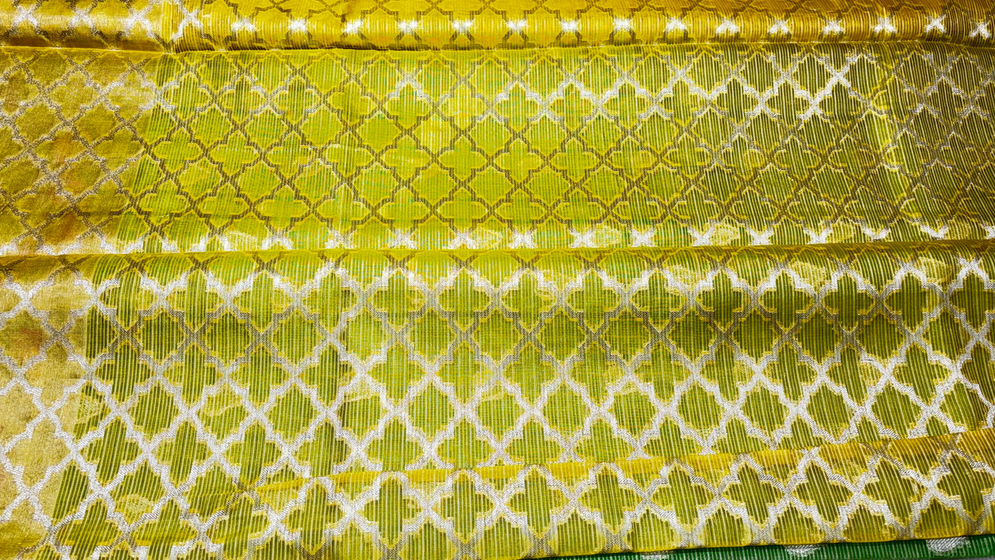 GREEN YELLOW MANIPURI KOTA SAREE
