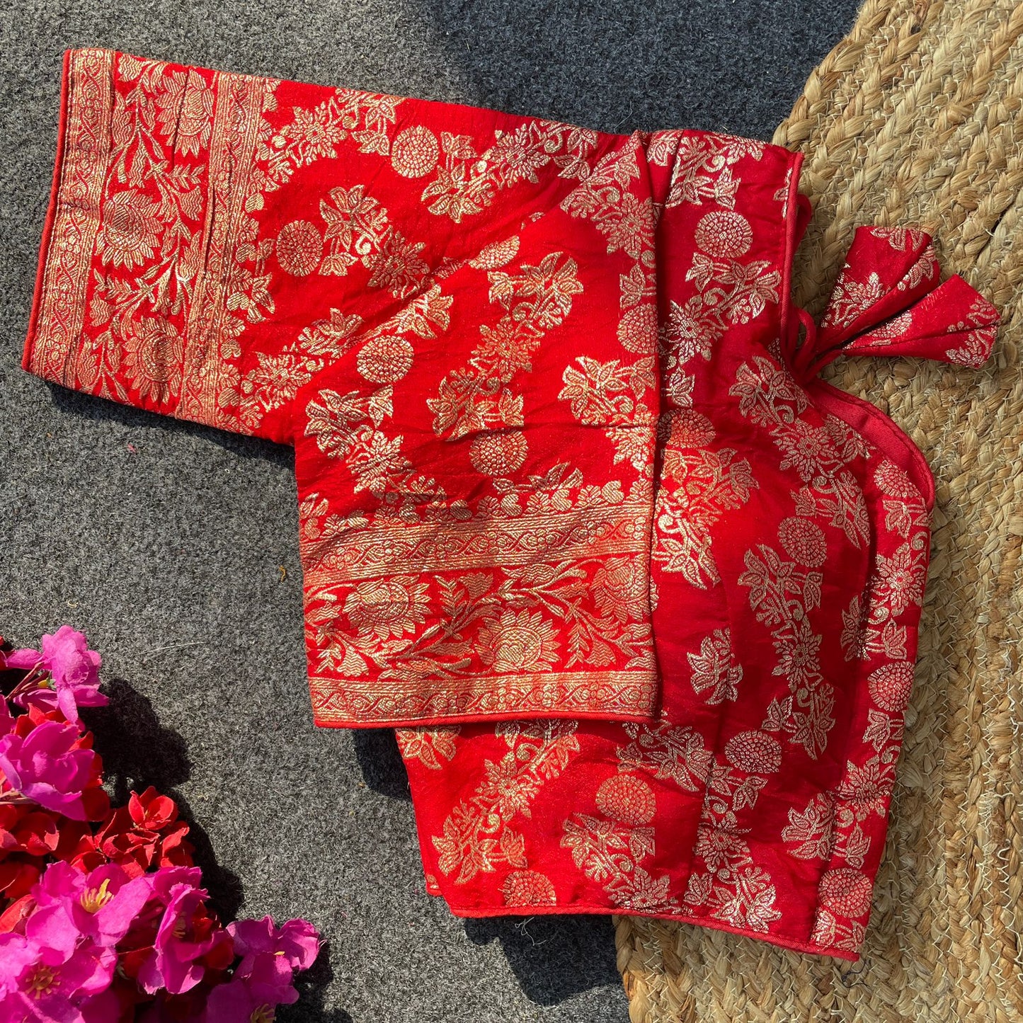 RED PURE DOLA SILK BLOUSE