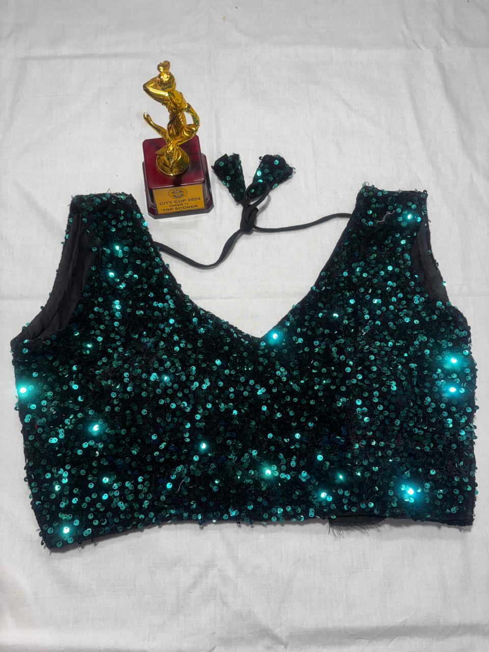 SEA GREEN SEQUENCE BLOUSE