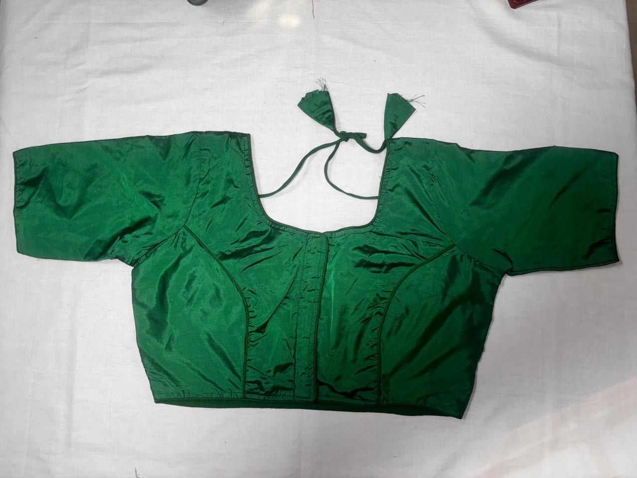 GREEN PATTU SILK BLOUSE