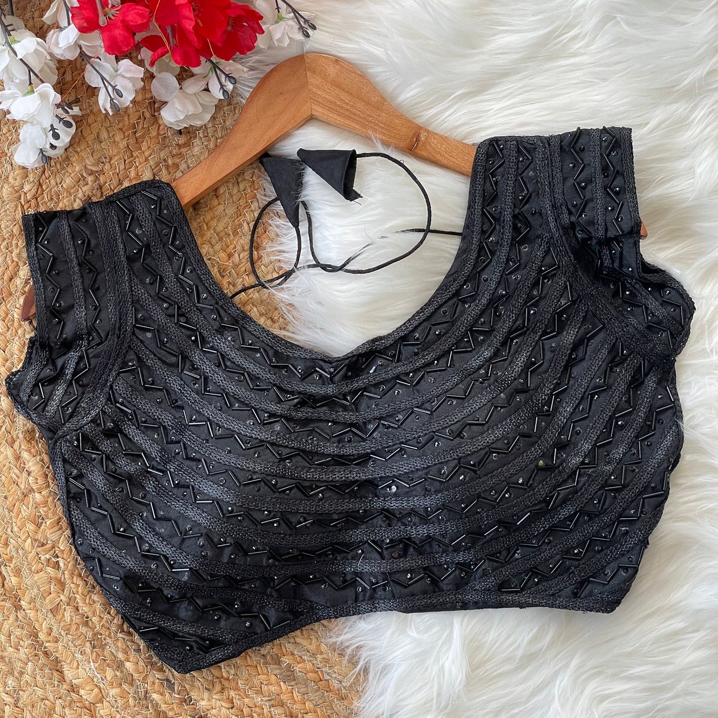 GOLD,SILVER,BLACK PEARL BLOUSE