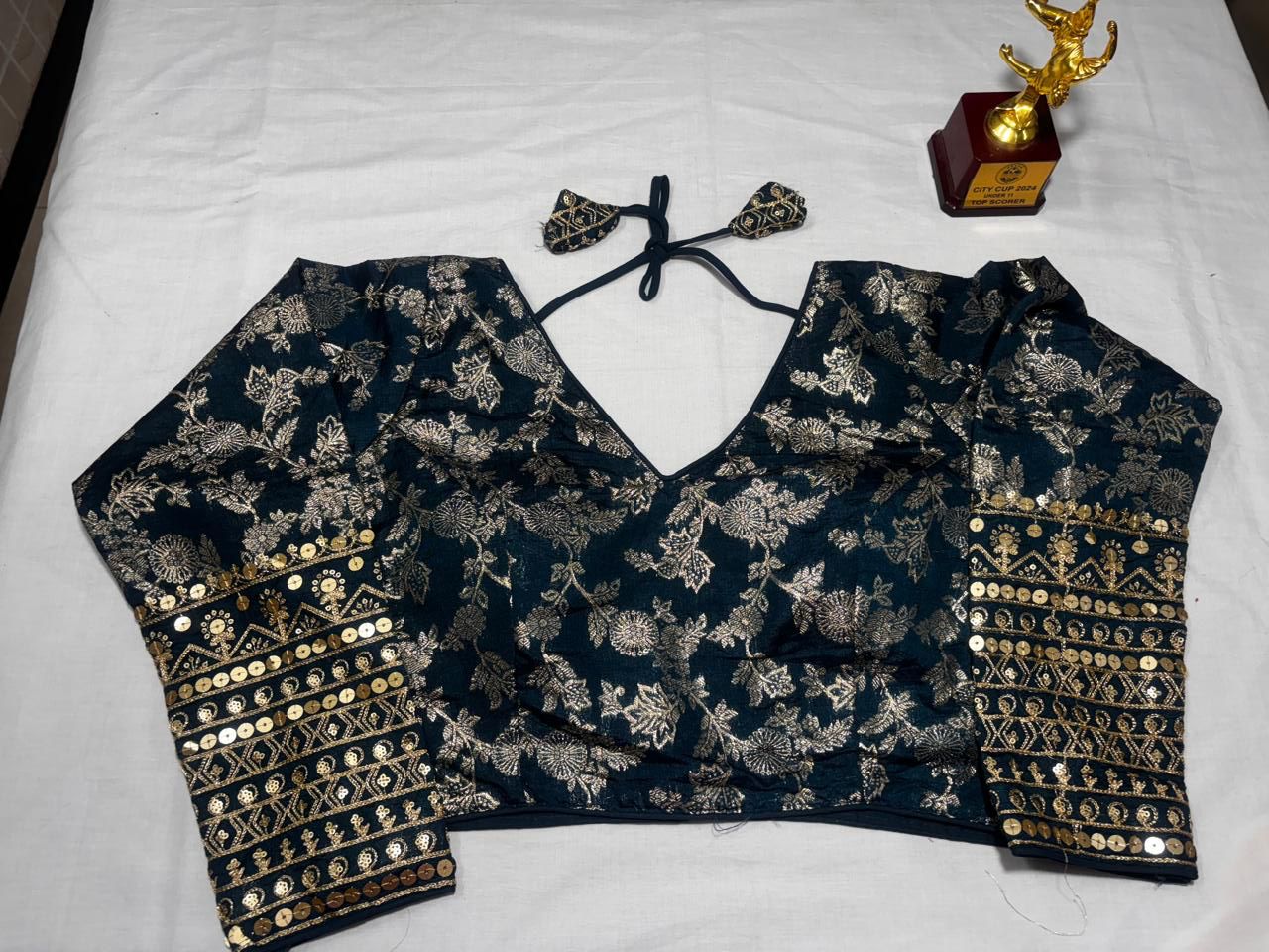 PEACOCK GREEN DOLA SILK BLOUSE