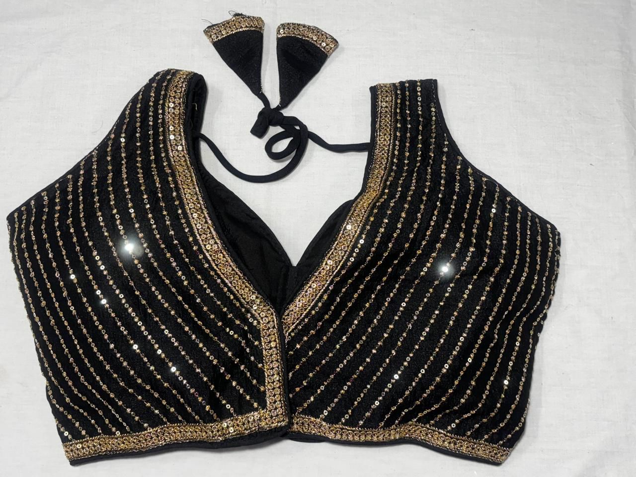 BLACK HEAVY EMBROIDERY +SEQUENCE WORK