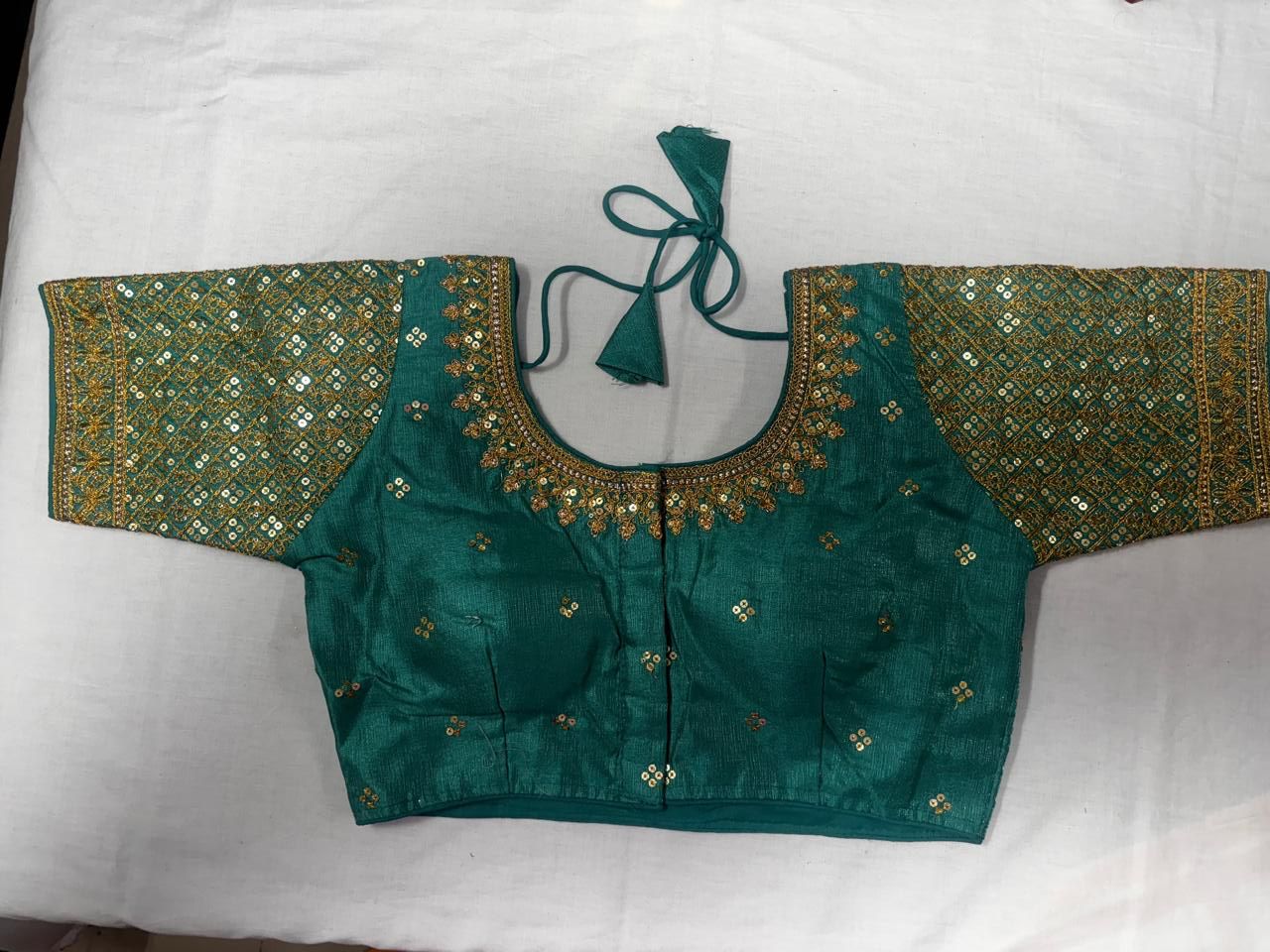 RAMA GREEN HEAVY EMBROIDERY WITH BEAUTIFUL WORK