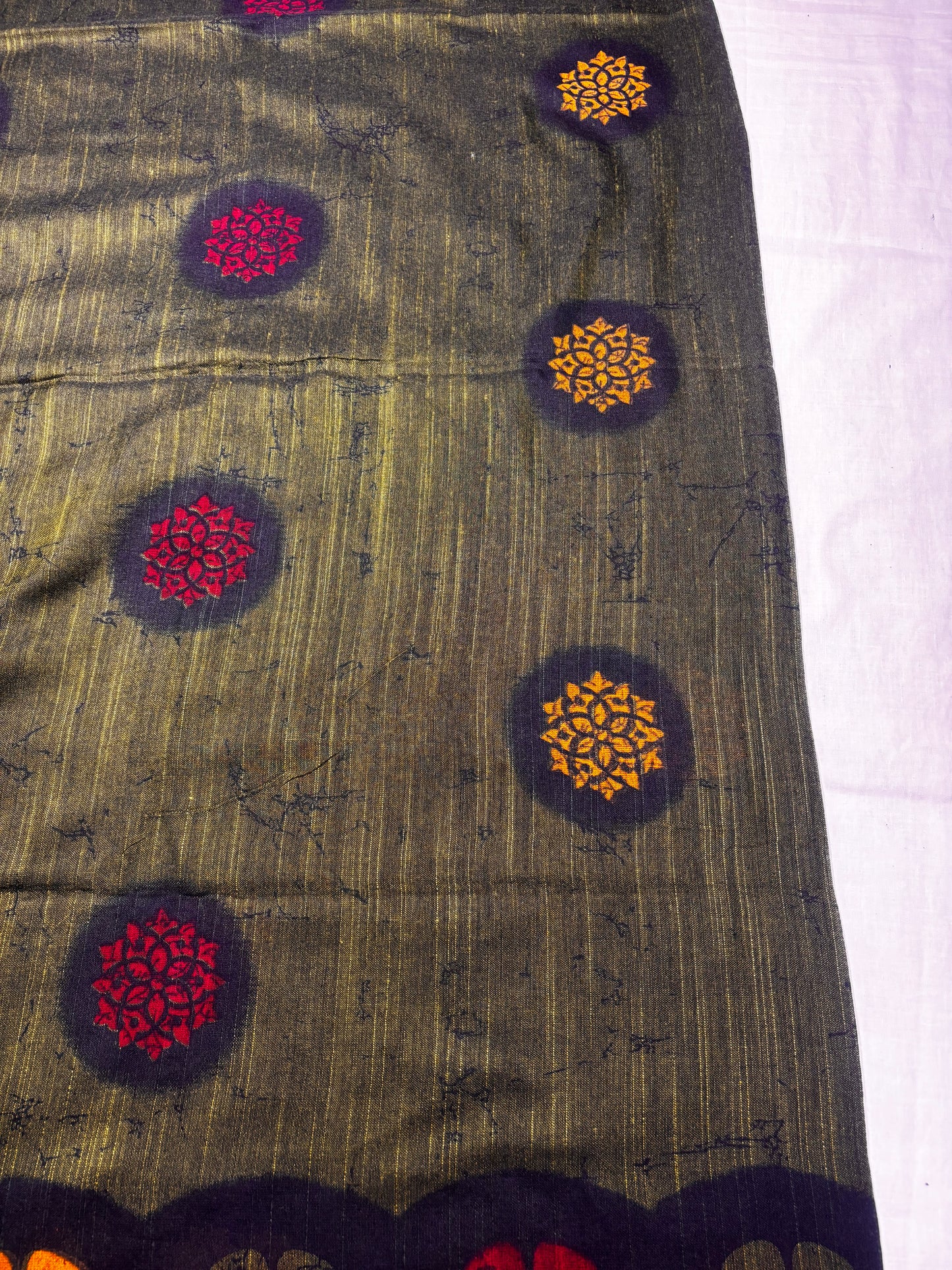 MEHINDI GREEN KADHI COTTON SAREE
