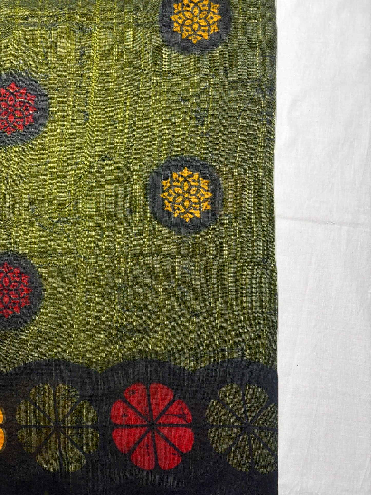 MEHINDI GREEN KADHI COTTON SAREE