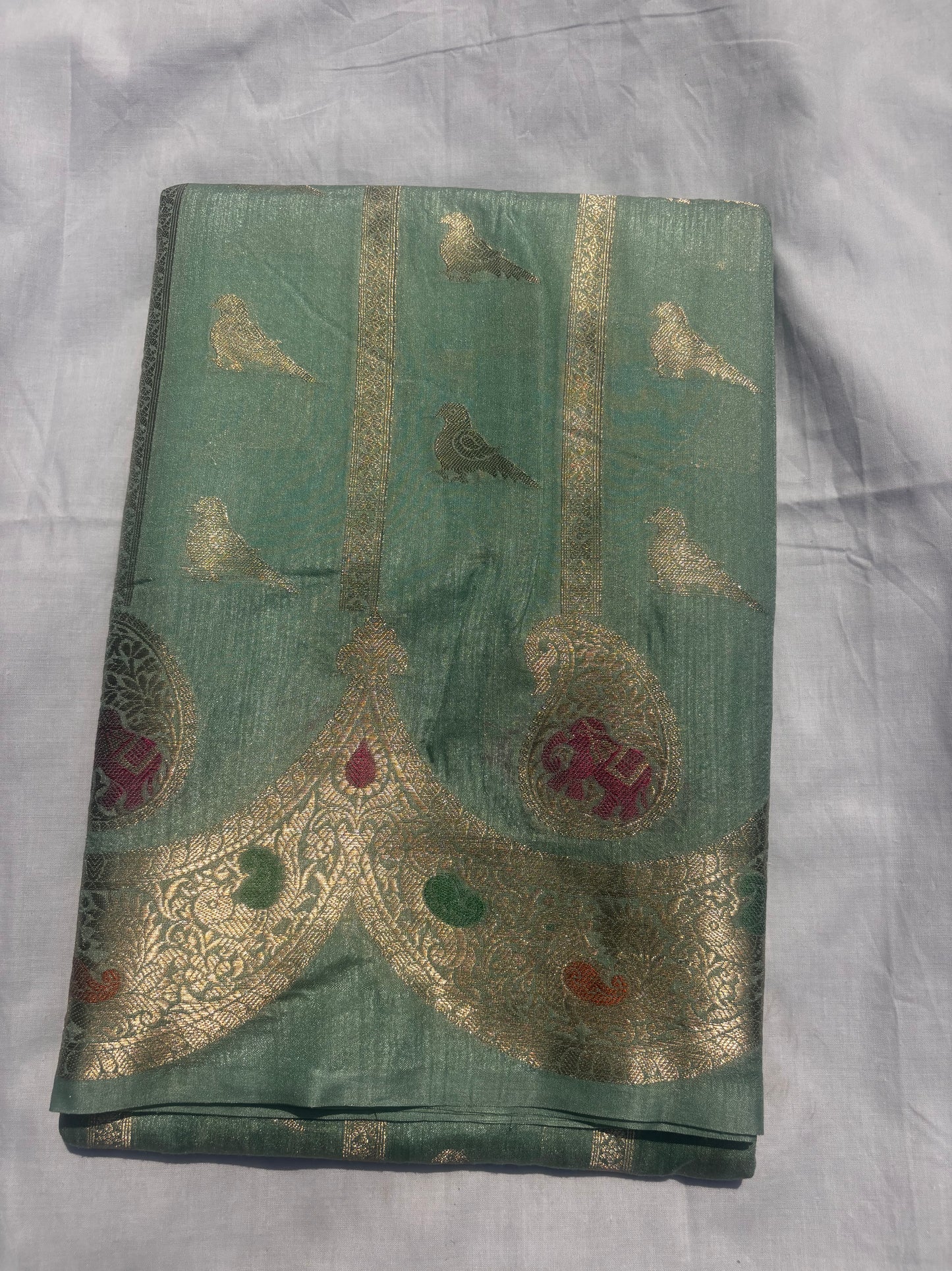 CLASSIC GREEN CHINIYA SILK SAREE