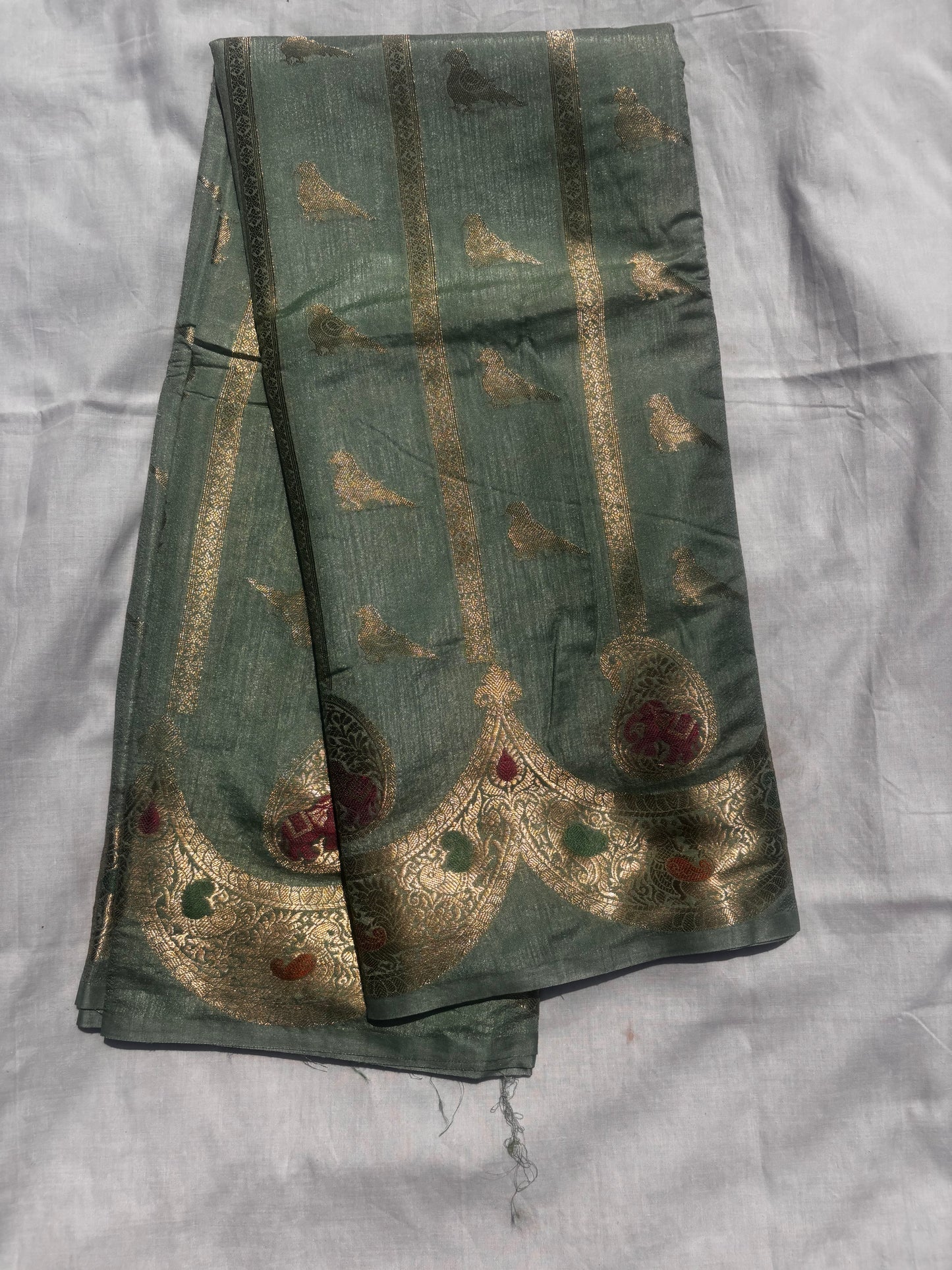 CLASSIC GREEN CHINIYA SILK SAREE