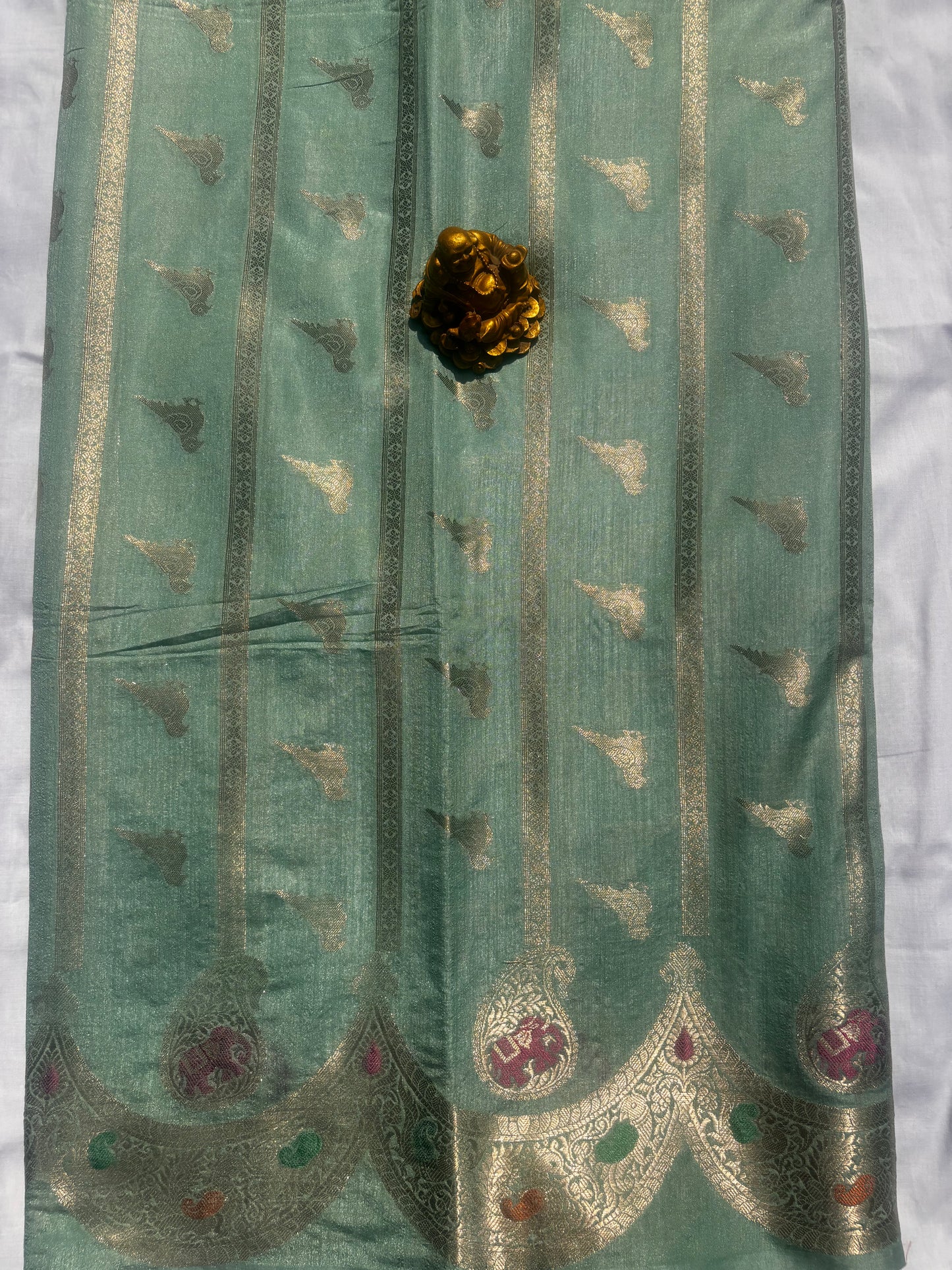CLASSIC GREEN CHINIYA SILK SAREE