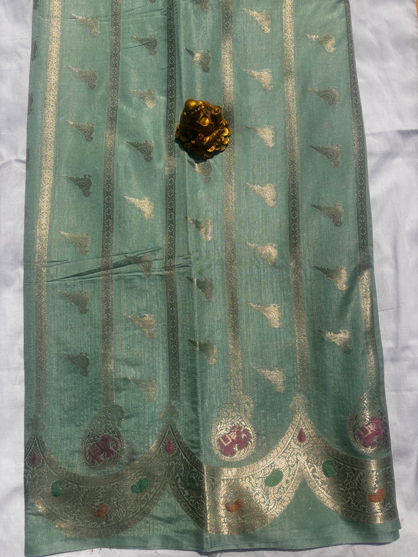CLASSIC GREEN CHINIYA SILK SAREE