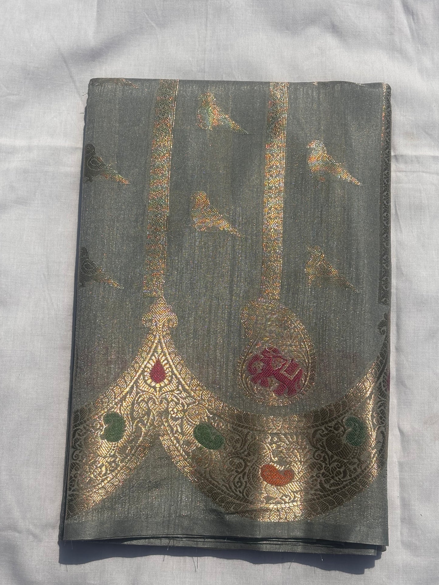 GREY CHINIYA SILK SAREE