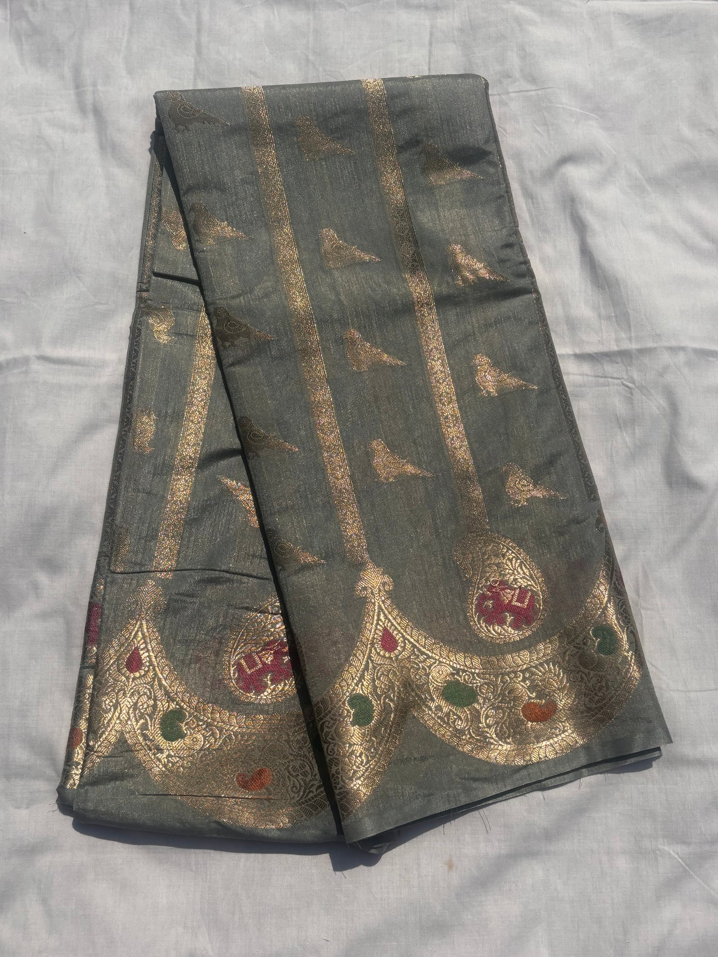 GREY CHINIYA SILK SAREE