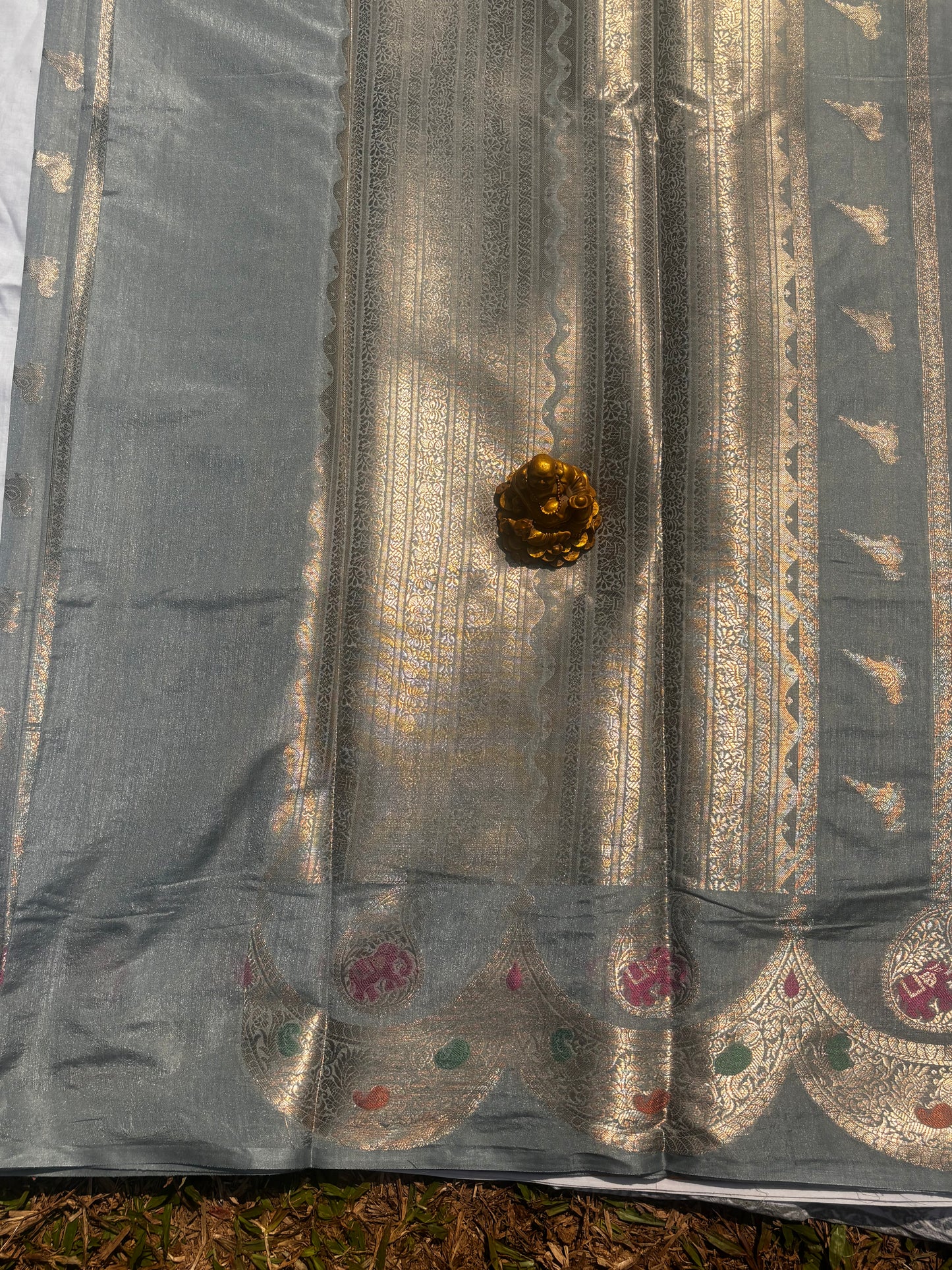 GREY CHINIYA SILK SAREE