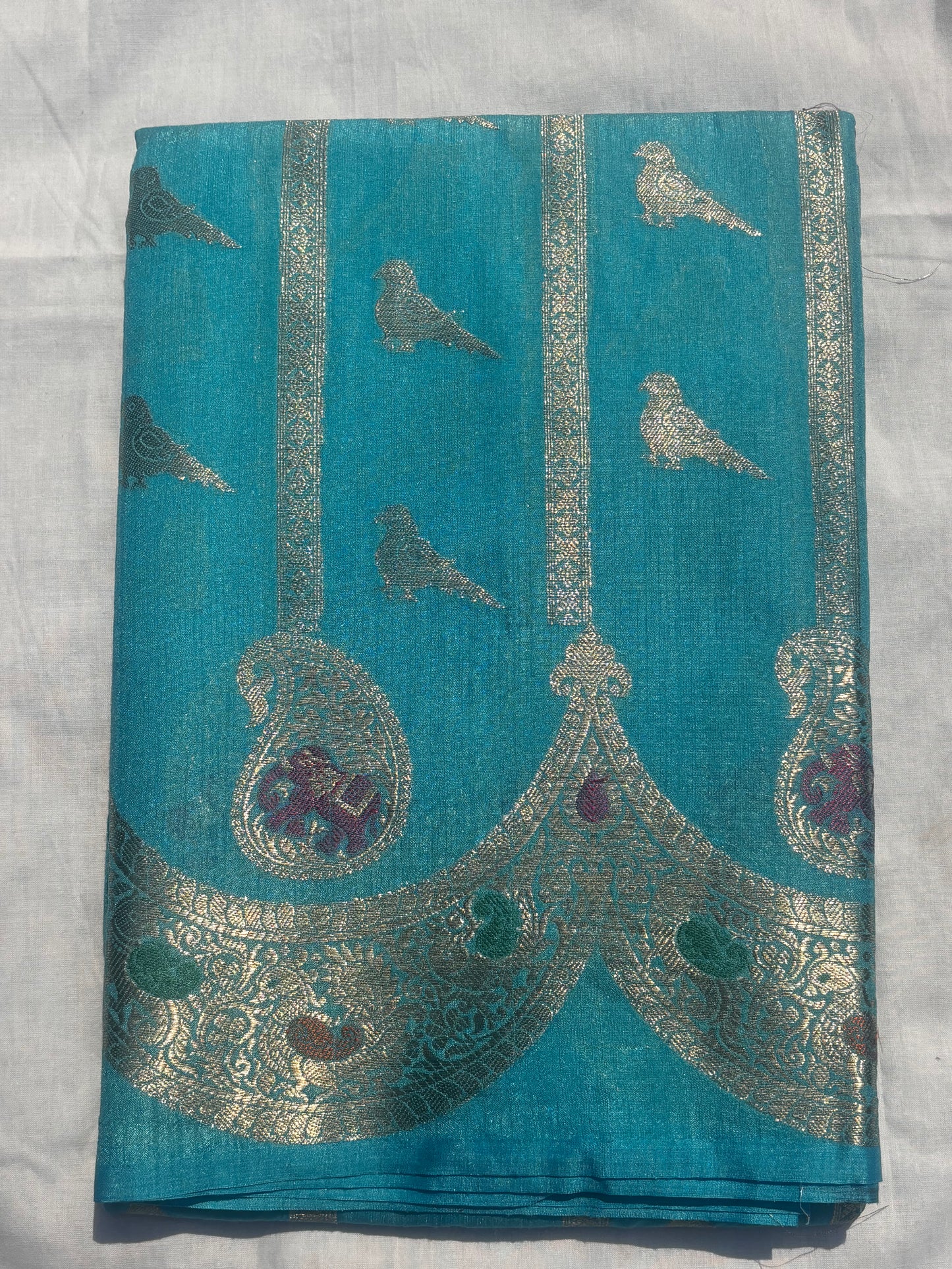SKY BLUE CHINIYA SILK SAREE