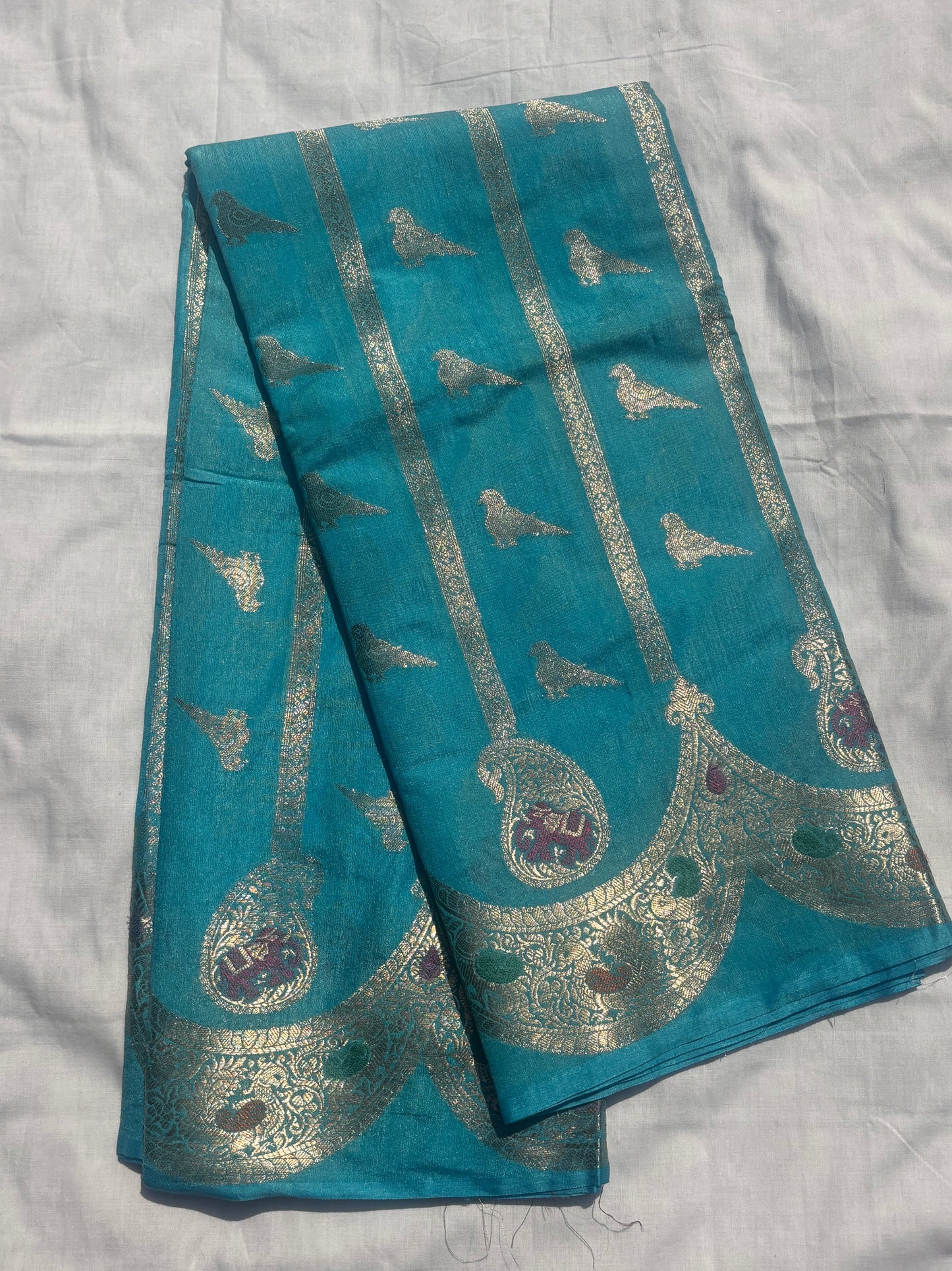SKY BLUE CHINIYA SILK SAREE
