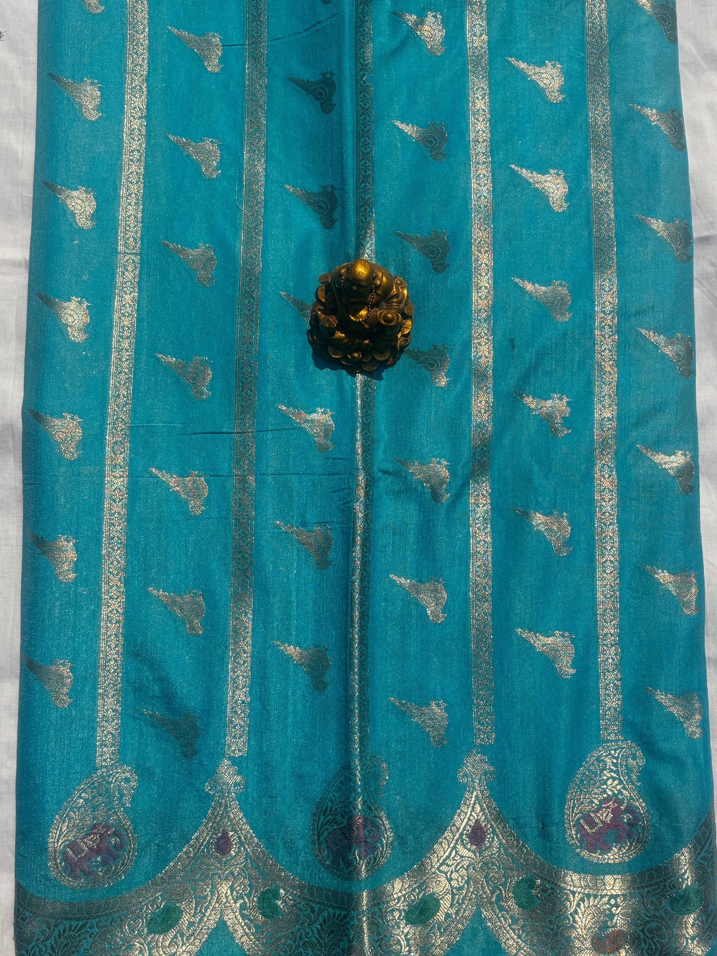 SKY BLUE CHINIYA SILK SAREE