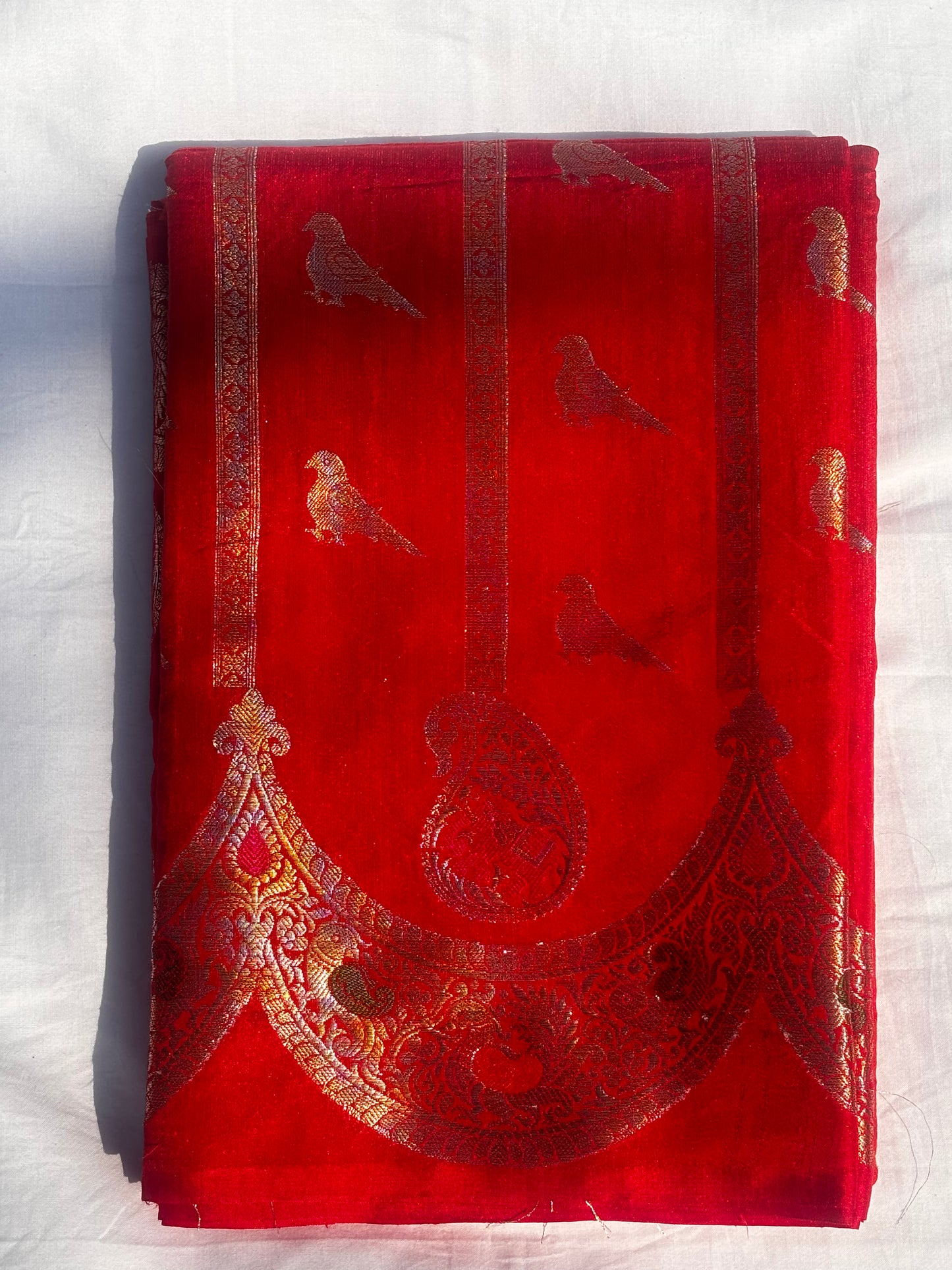 RED CHINIYA SILK SAREE