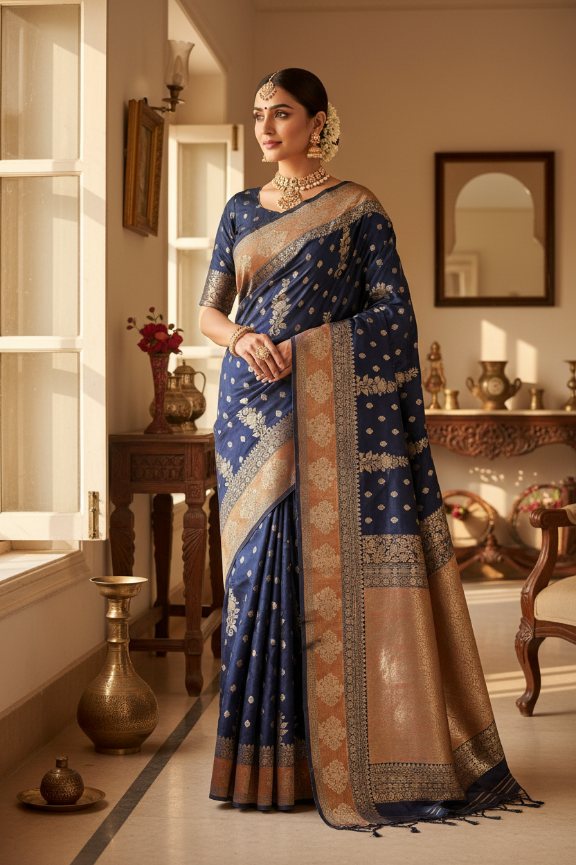 NAVYBLUE WARM SILK SAREE