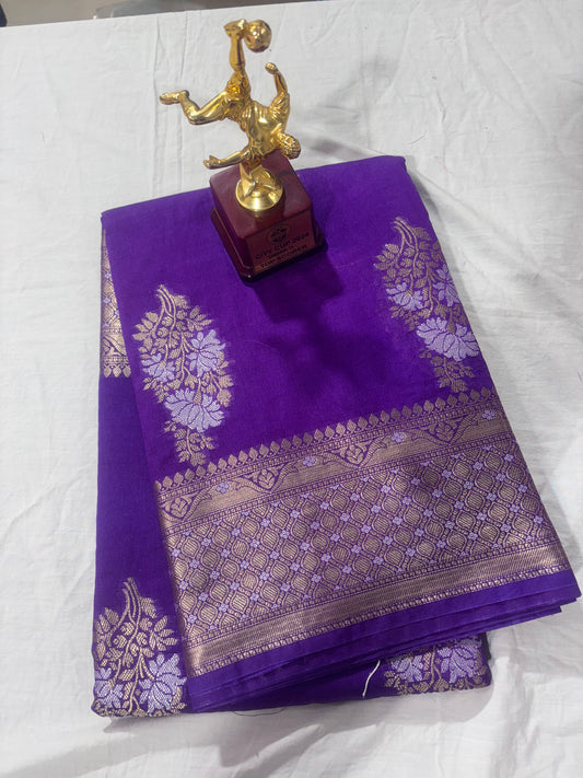 purple Banarasi  Silk Saree