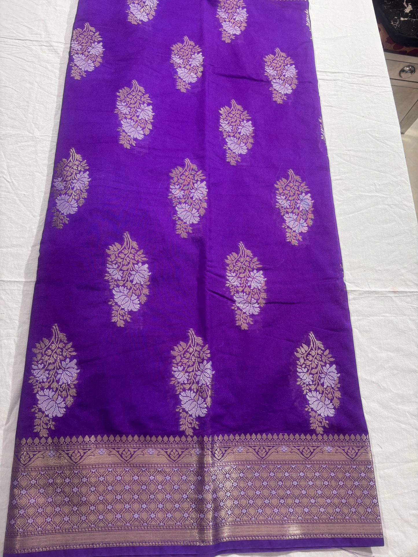 purple Banarasi  Silk Saree