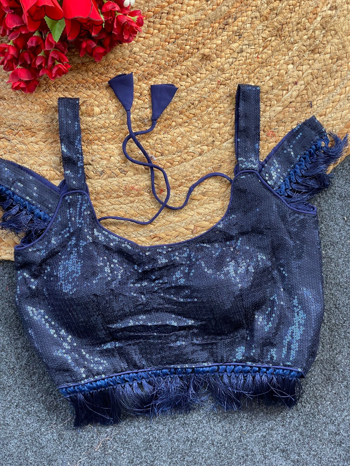 NAVY BLUE ZARA BOLLYWOOD BLOUSE