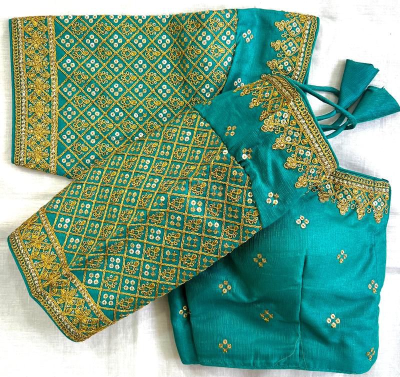RAMA GREEN HEAVY EMBROIDERY WITH BEAUTIFUL WORK