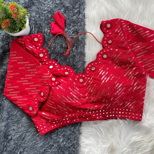 RED HEAVY REAL MIRROR WORK & SEQUENCE