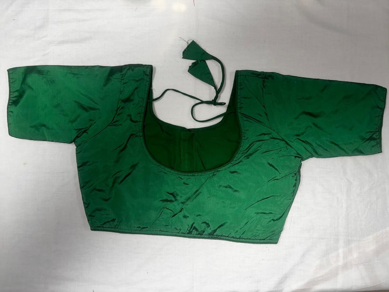 GREEN PATTU SILK BLOUSE