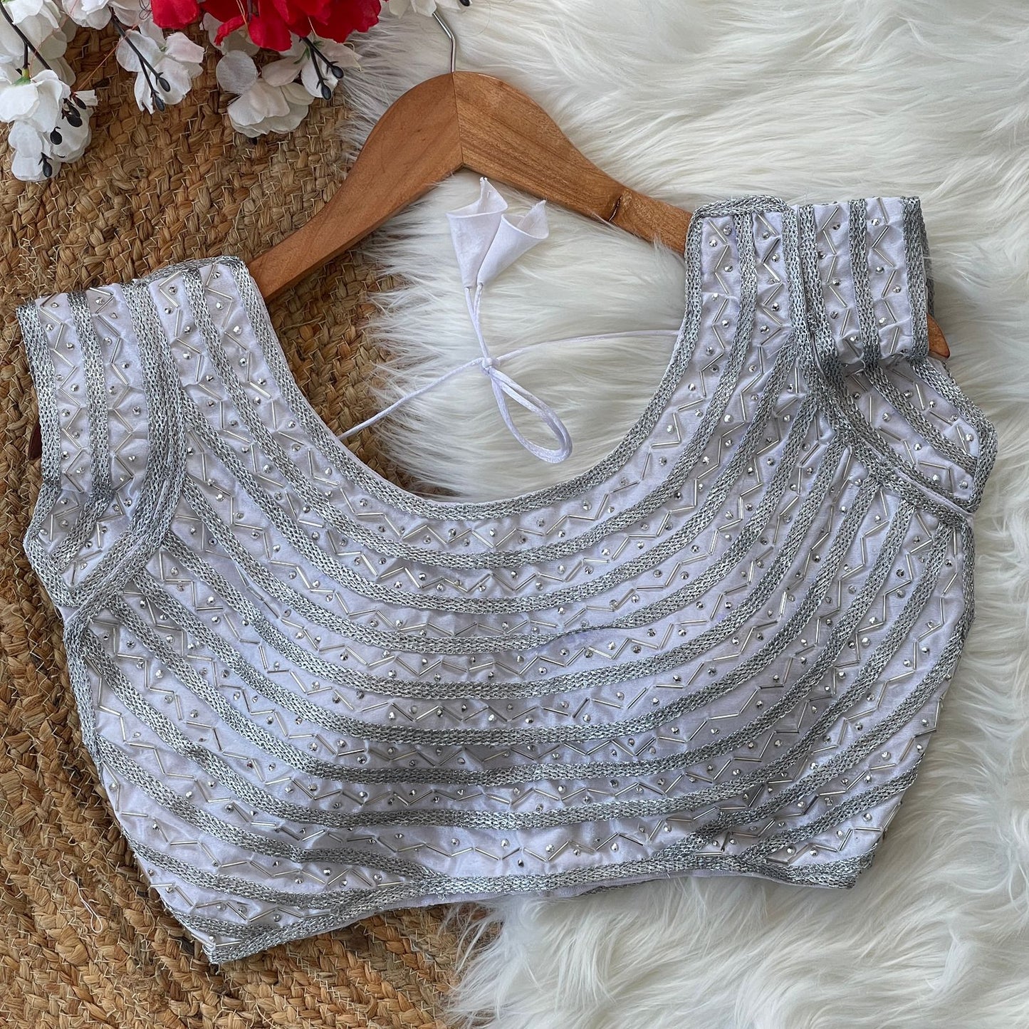 GOLD,SILVER,BLACK PEARL BLOUSE