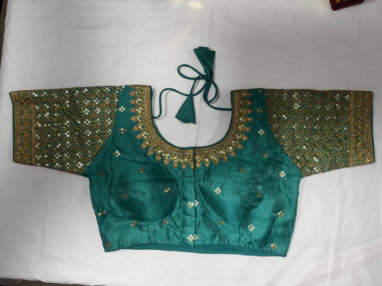 RAMA GREEN HEAVY EMBROIDERY WITH BEAUTIFUL WORK