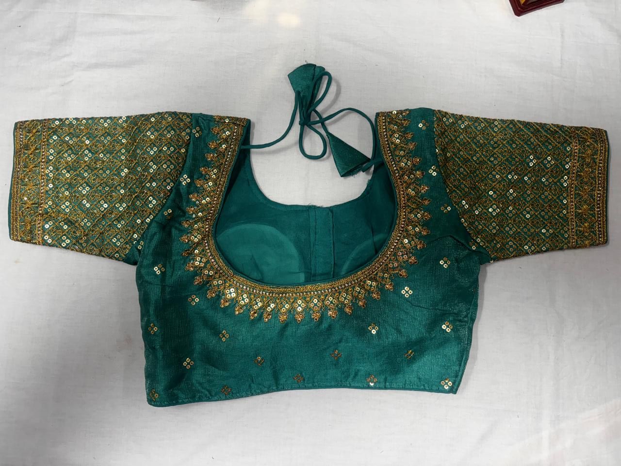 RAMA GREEN HEAVY EMBROIDERY WITH BEAUTIFUL WORK